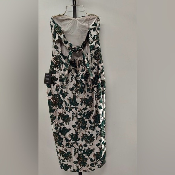 Lulus Beloved Belle Strapless Jacquard Bow Midi Dress S NWT - Picture 5 of 6